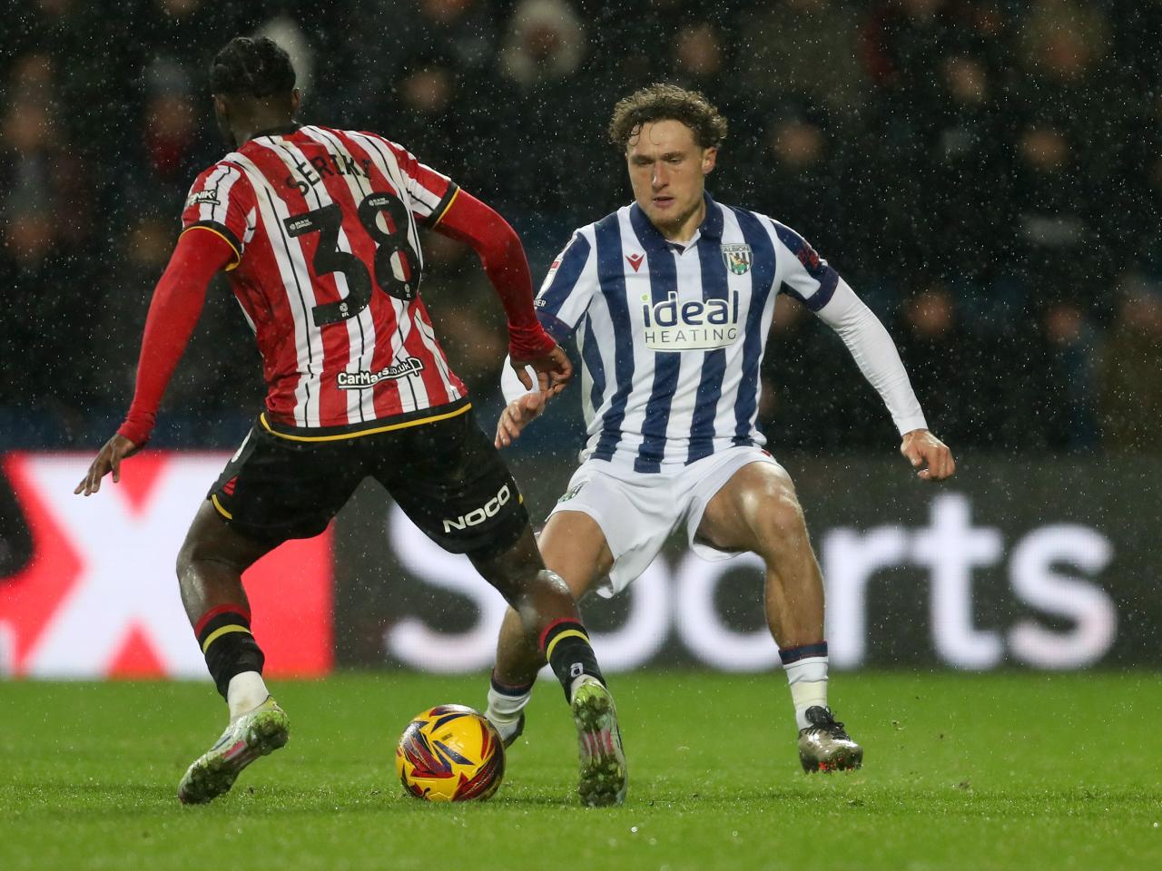 Callum Styles on the ball against Sheffield United 