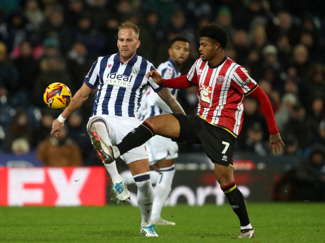 Uroš Račić in action against Sheffield United 