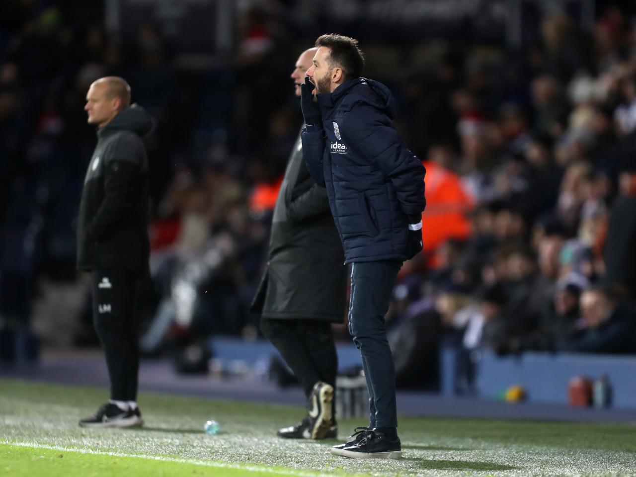 Carlos Corberán on the side watching the Bristol City game 