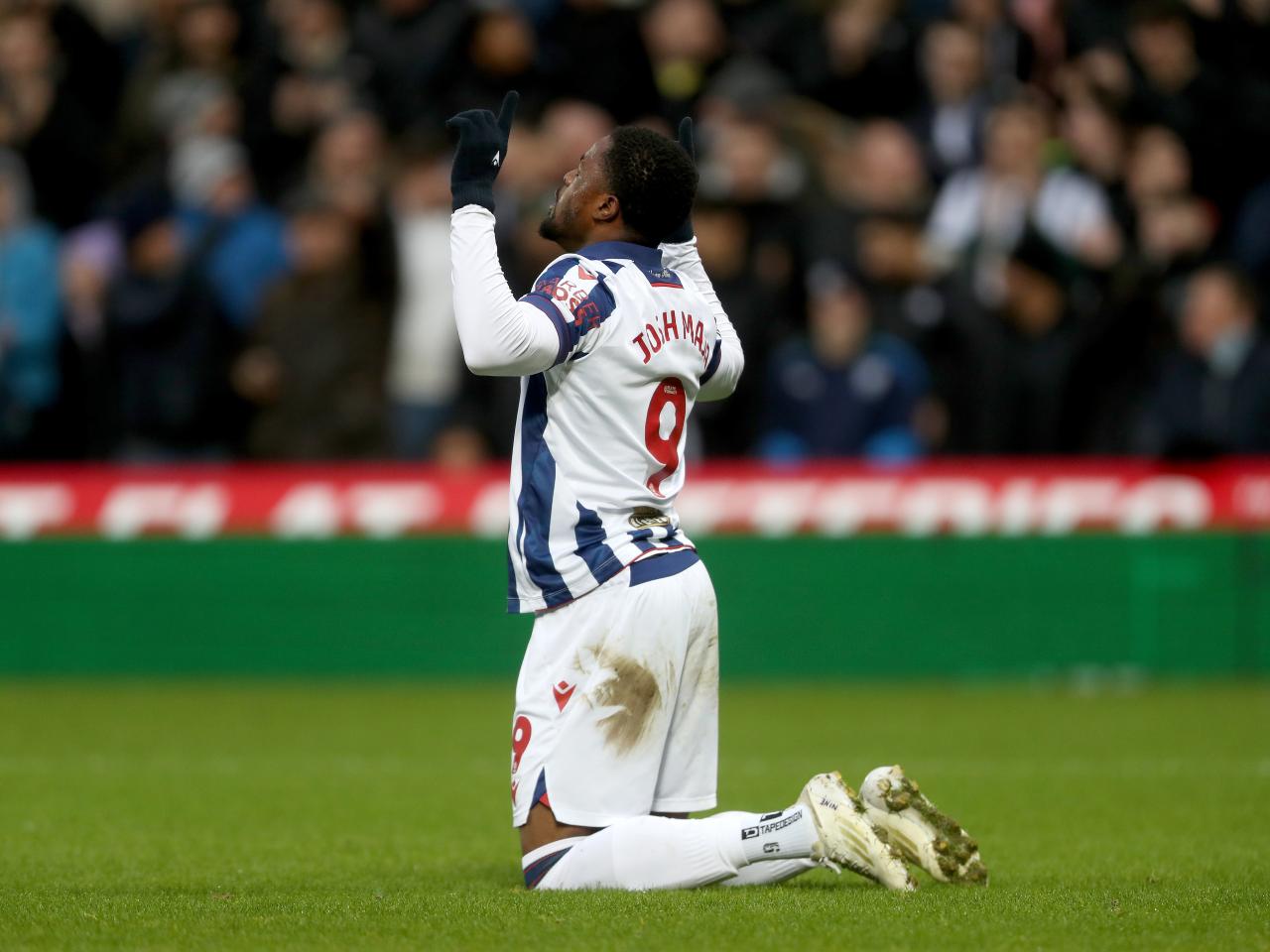 Josh Maja celebrates scoring against Preston 