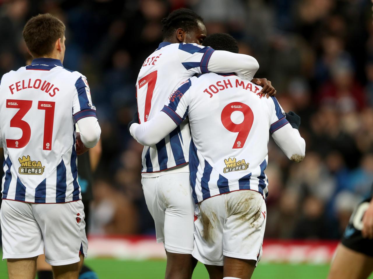 Josh Maja celebrates scoring against Preston with Ousmane Diakité