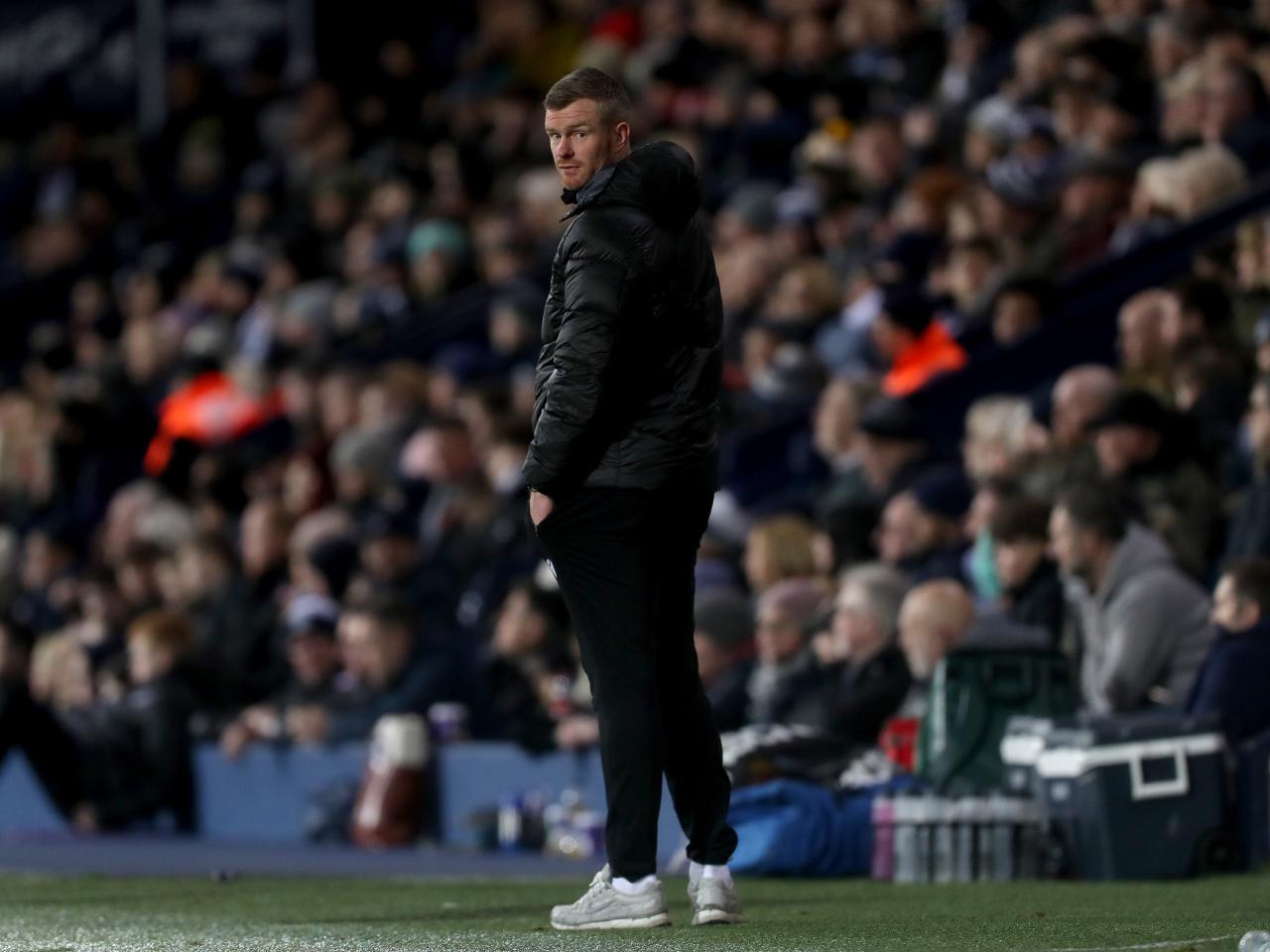 Chris Brunt on the sidelines against Preston 