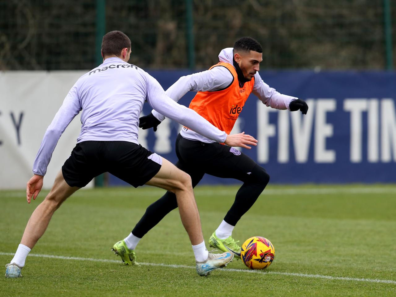 Karlan Grant on the ball during a training session
