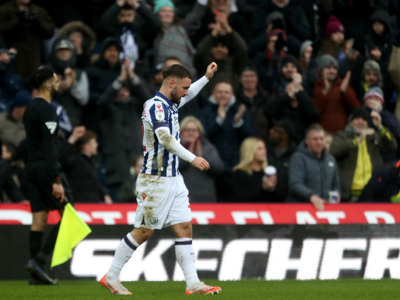 Adam Armstrong celebrates scoring against Sheffield Wednesday 