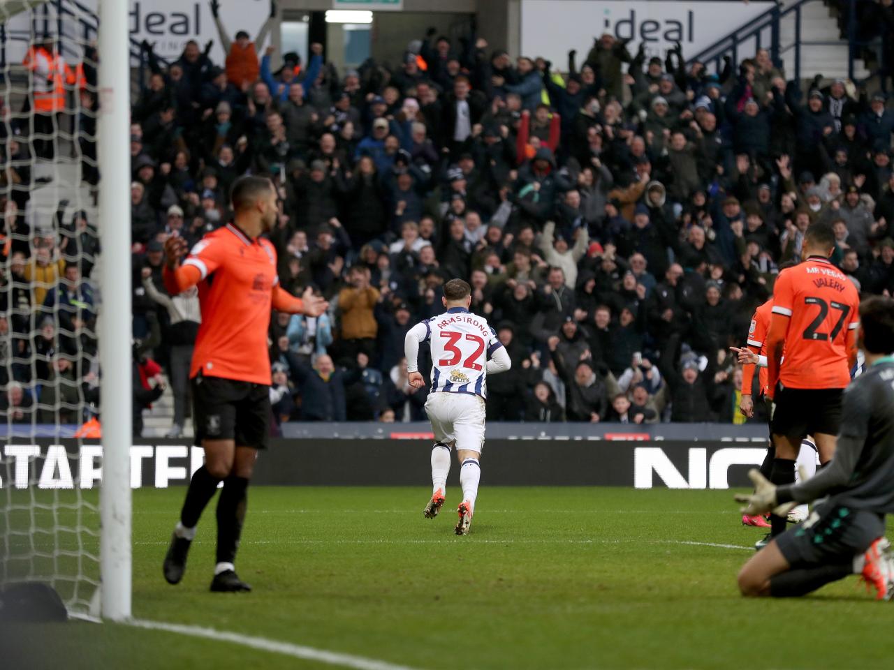 Adam Armstrong celebrates scoring against Sheffield Wednesday 