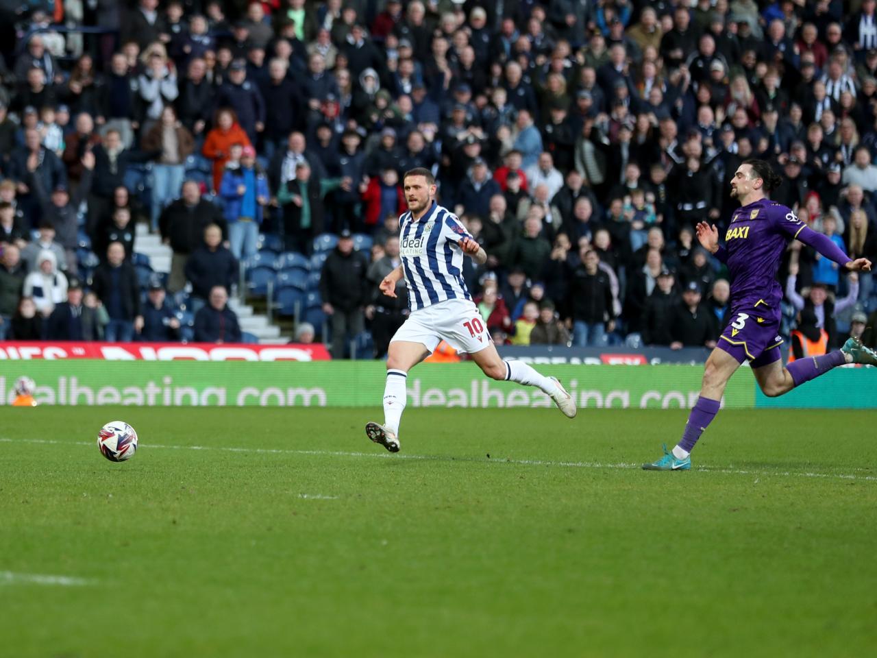 John Swift scores against Oxford at The Hawthorns
