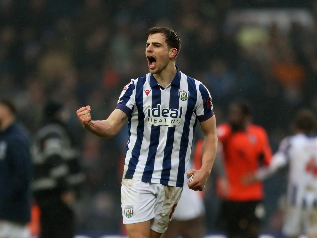 Jayson Molumby celebrates scoring against Sheffield Wednesday