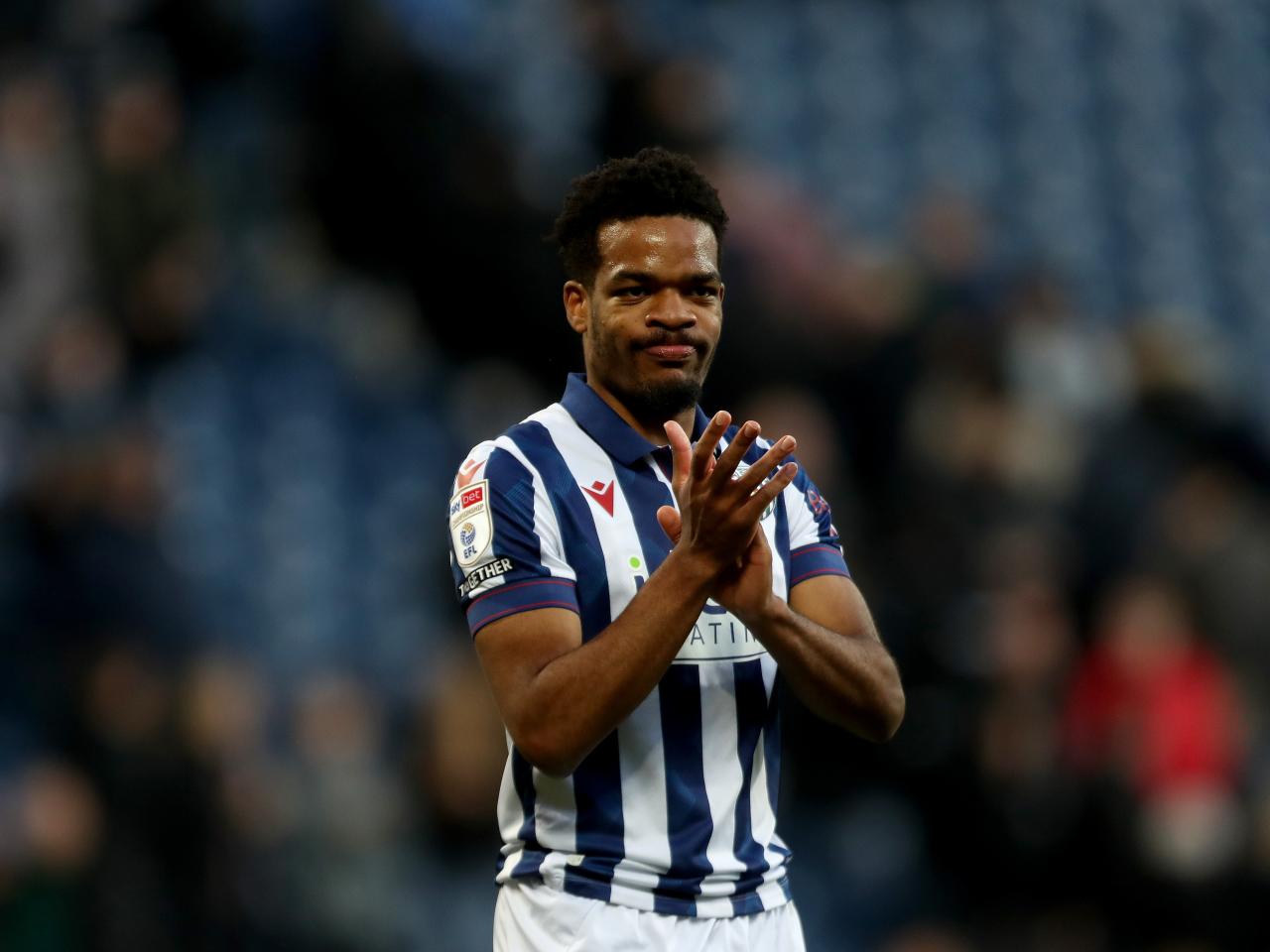 Grady Diangana applauding Albion fans after the Oxford game