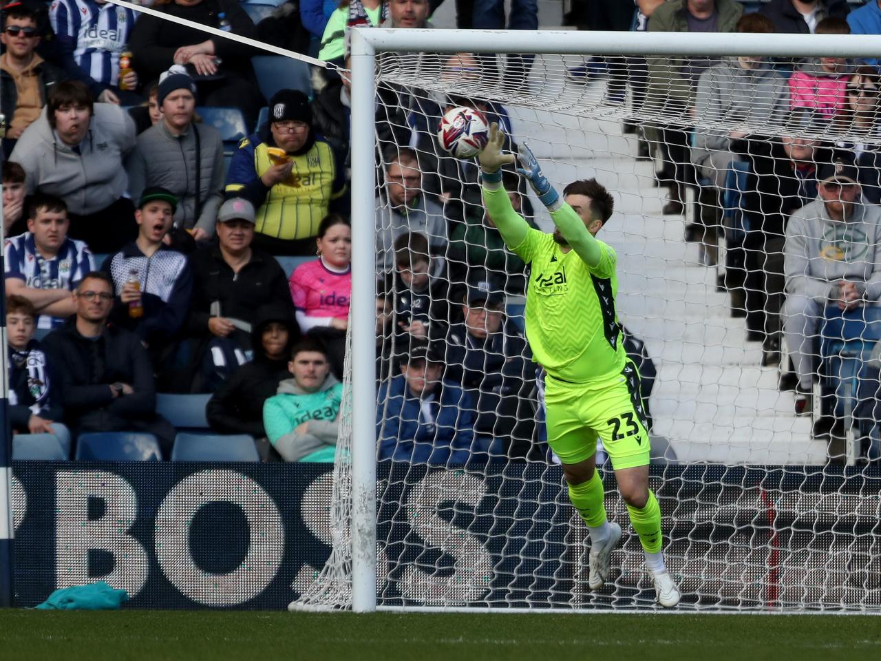 Joe Wildsmith in action against Oxford United at The Hawthorns