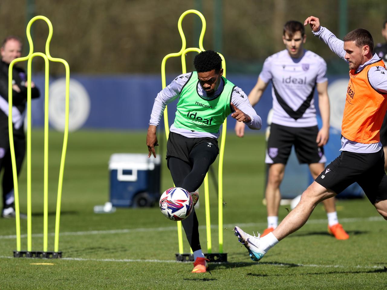 Grady Diangana on the ball during training