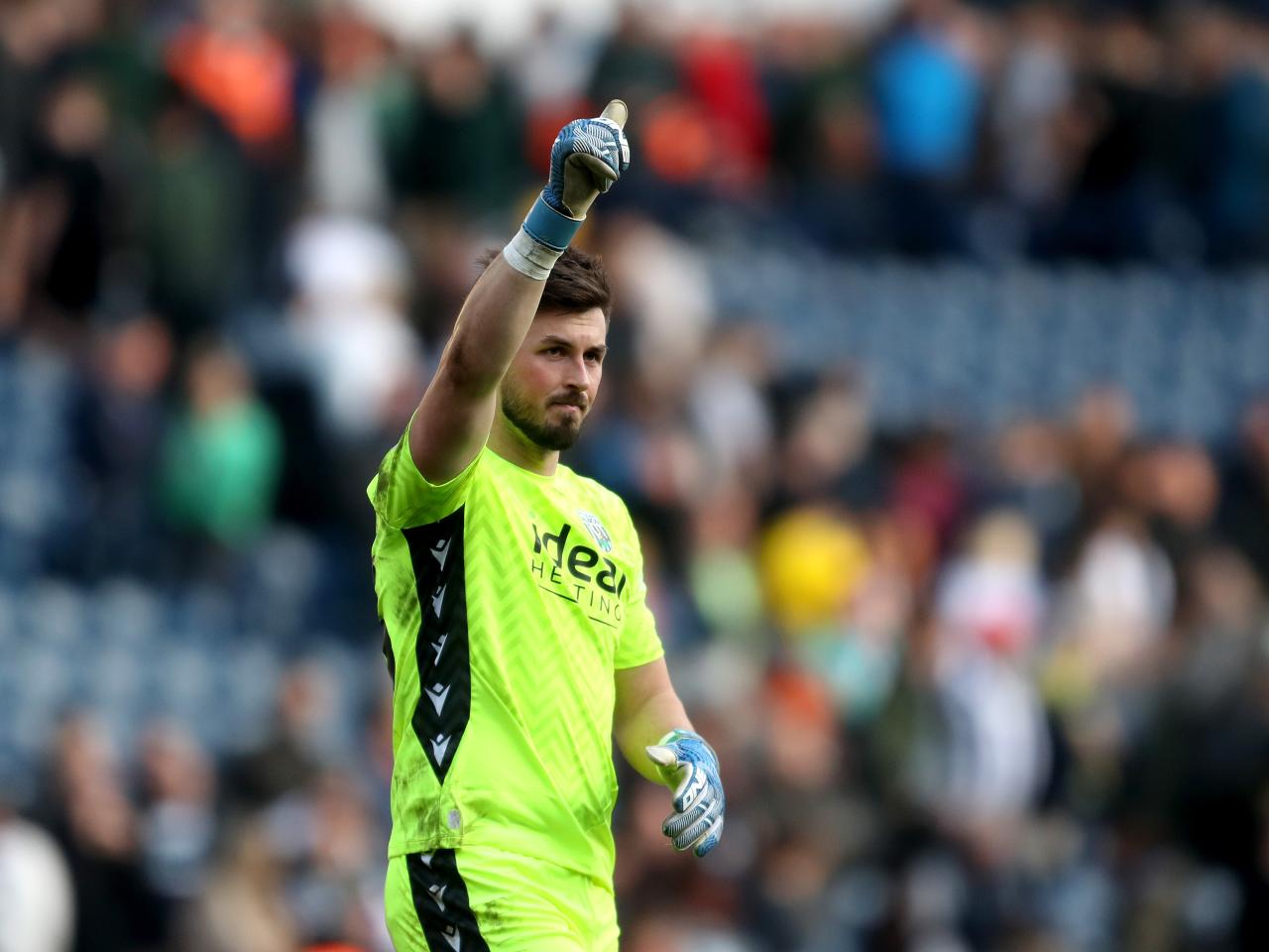 Joe Wildsmith pointing at fans after the QPR game