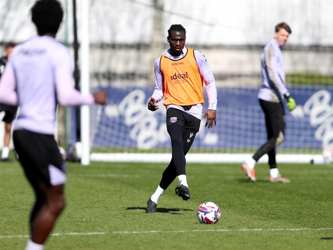 Ousmane Diakité on the ball during a training session 