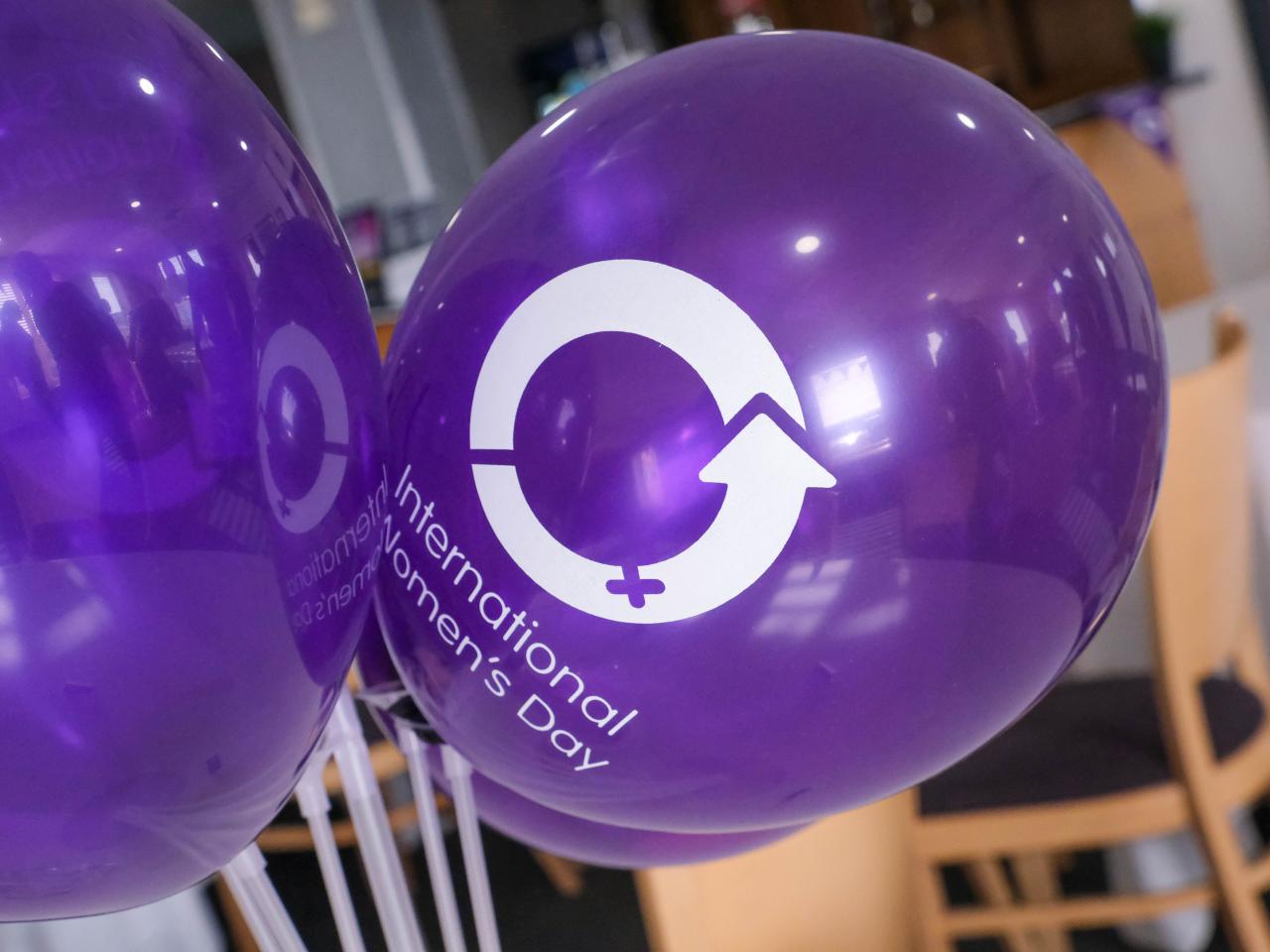 International Women's Day balloons.