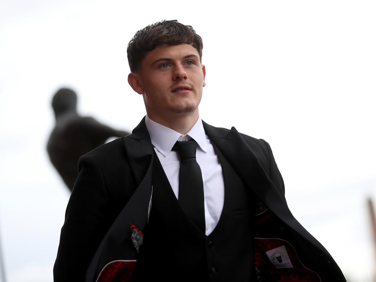 Will Lankshear arriving in a suit to the end of season awards dinner at The Hawthorns