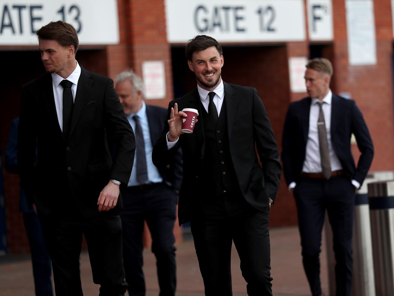 Josh Griffiths and Joe Wildsmith arriving in suits to the end of season awards dinner at The Hawthorns