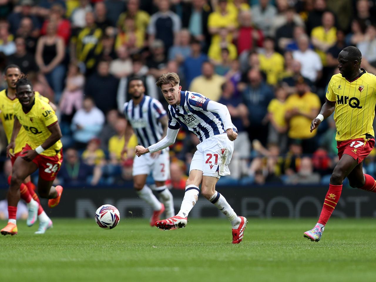 Isaac Price on the ball against Watford