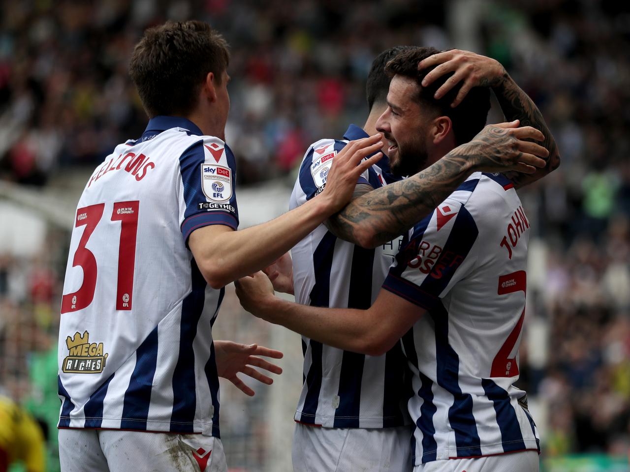 Mikey Johnston celebrates scoring against Watford with team-mates
