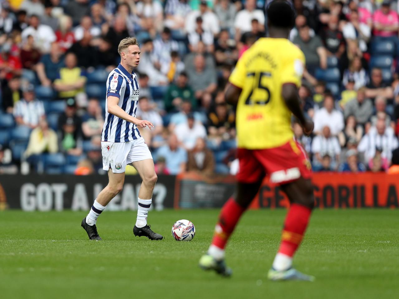 Torbjørn Heggem on the ball against Watford