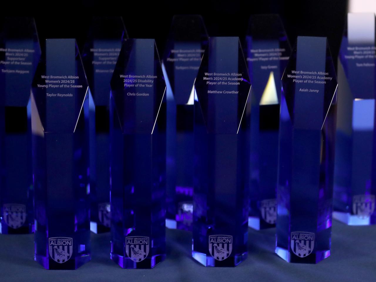 The end of season awards trophies 