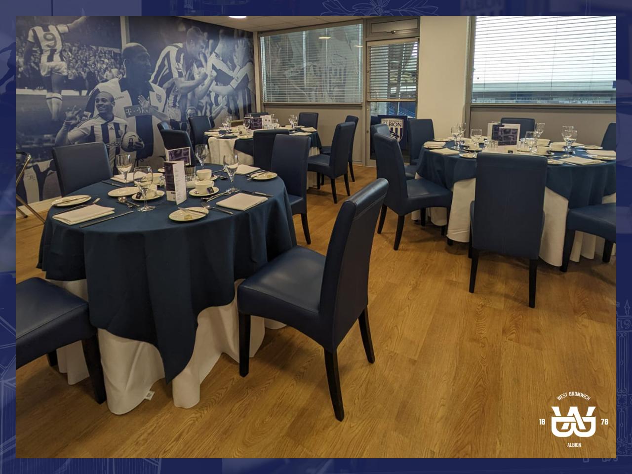 Table layout in an executive box in The East Stand 