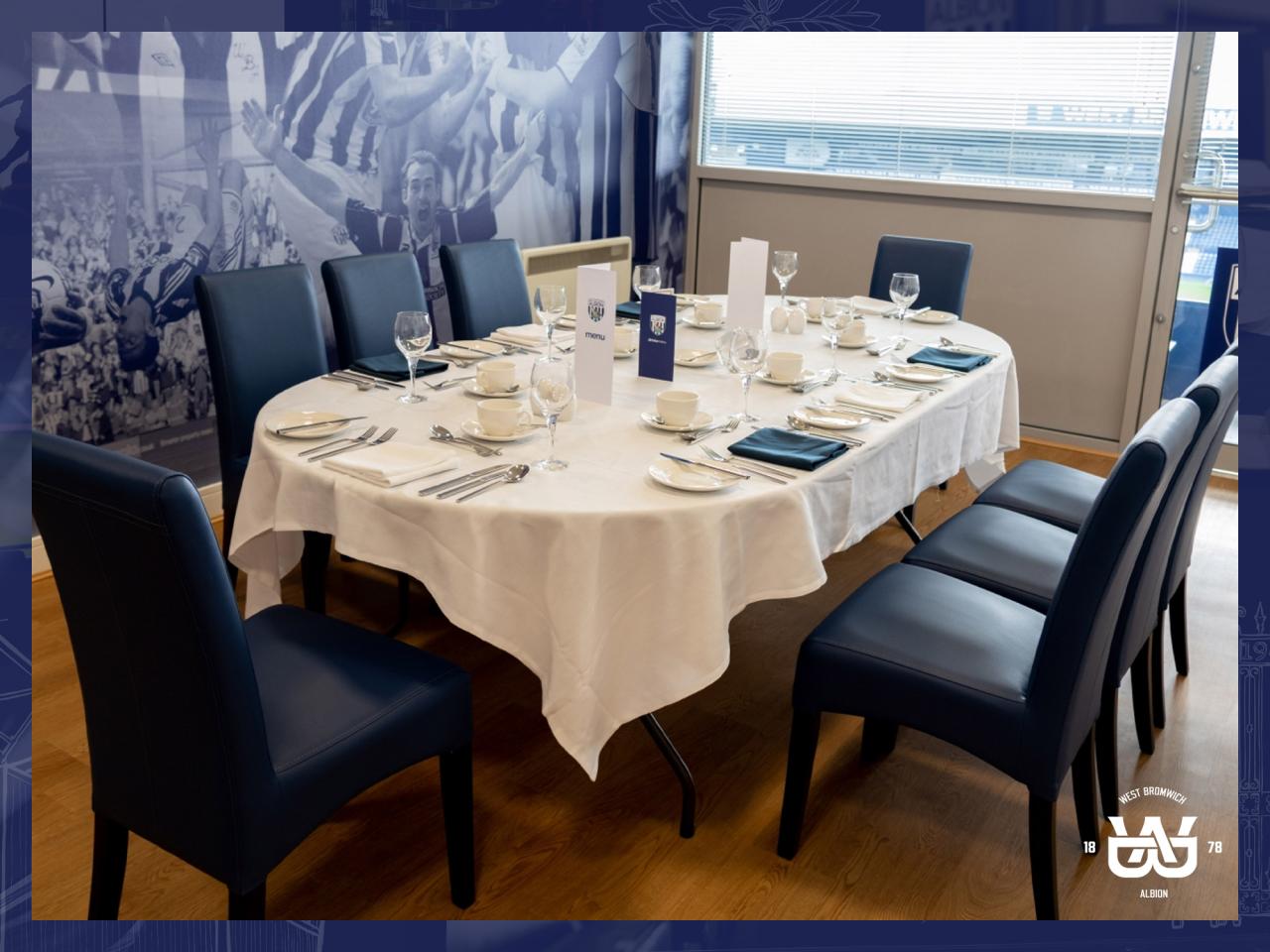 Table layout in an executive box in The East Stand 