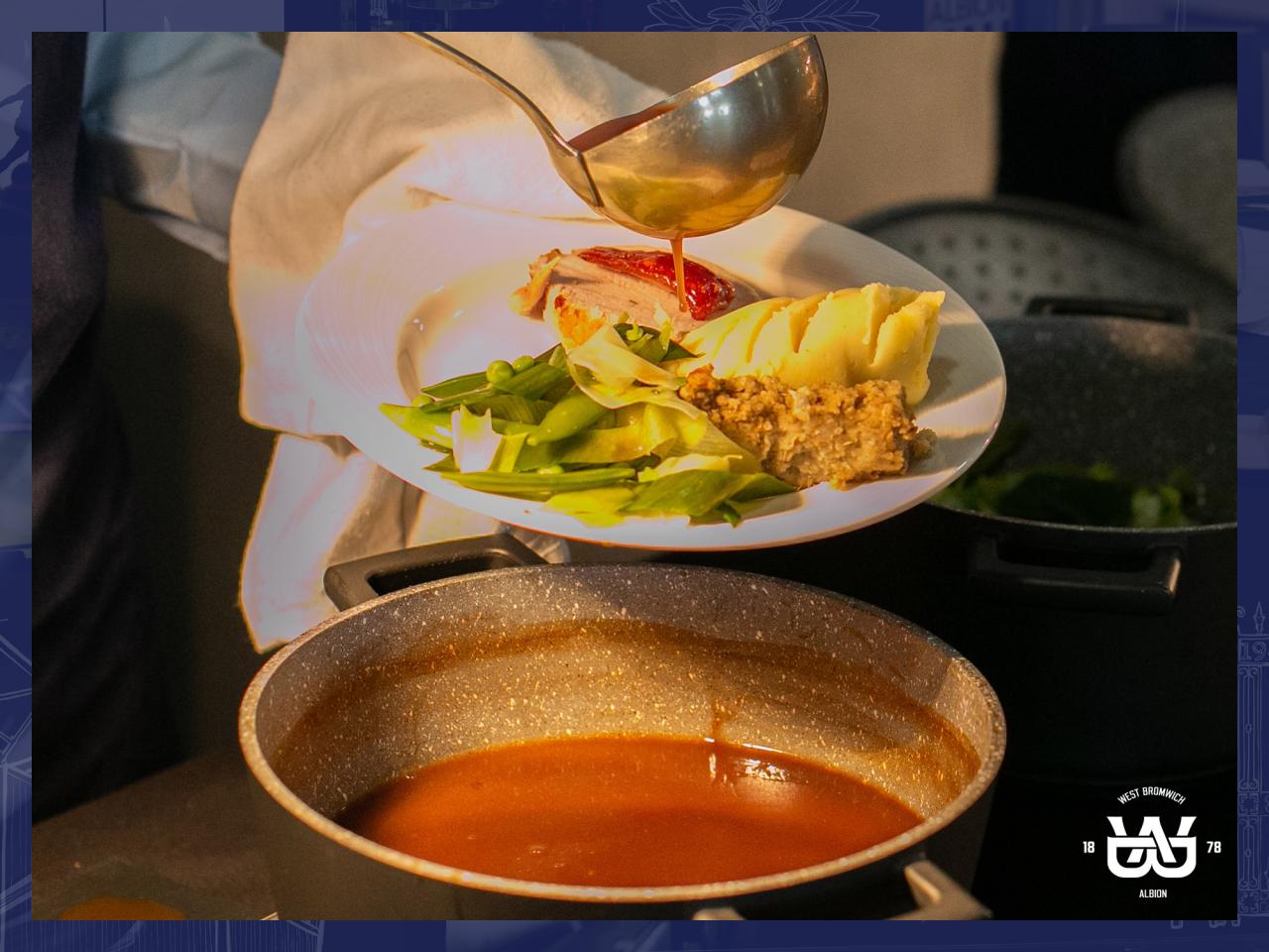 A plate of food served in The Pennington Suite