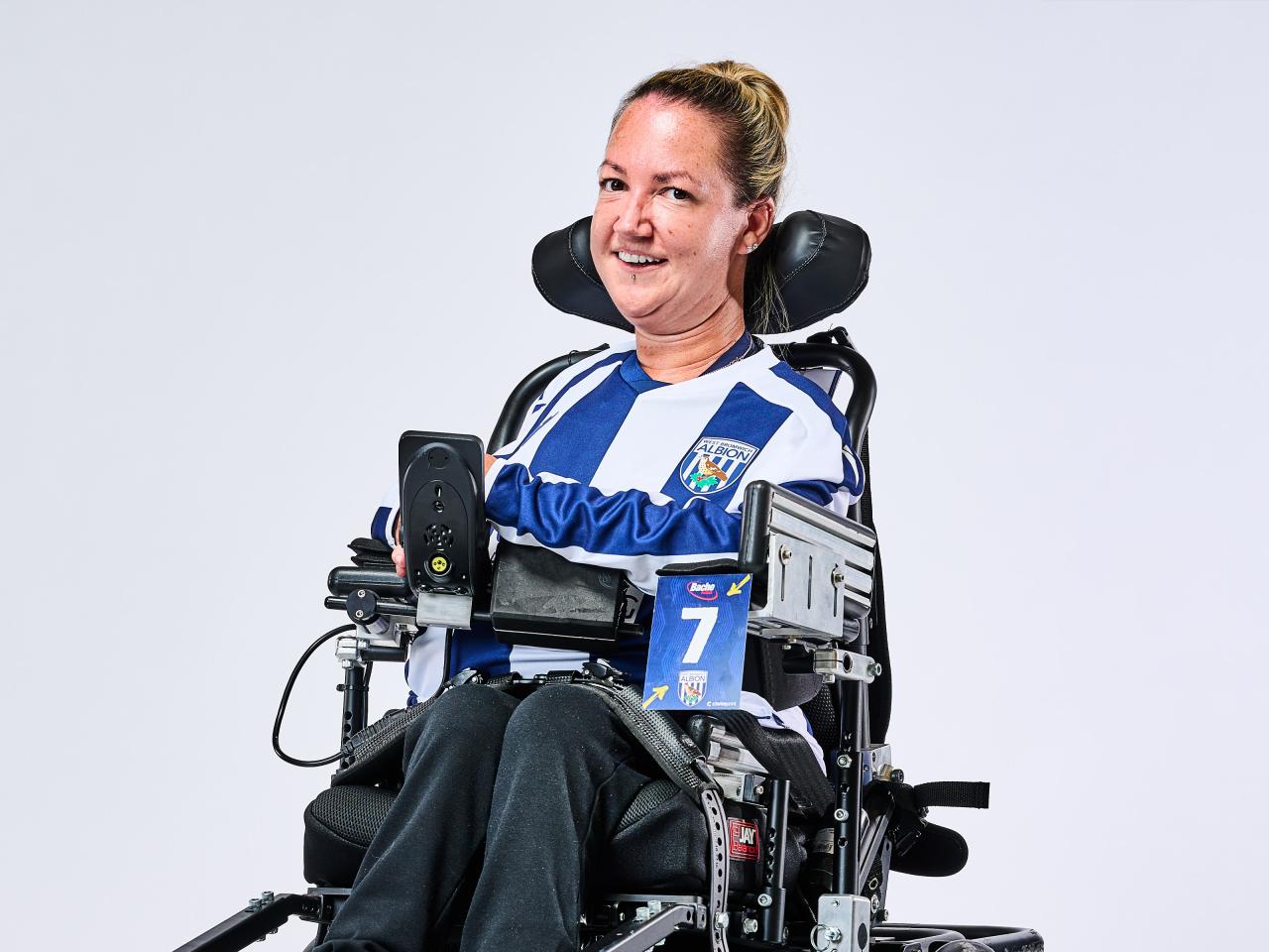 2025/26 Home Kit worn by WBA Powerchair Team Player Amy Whorton