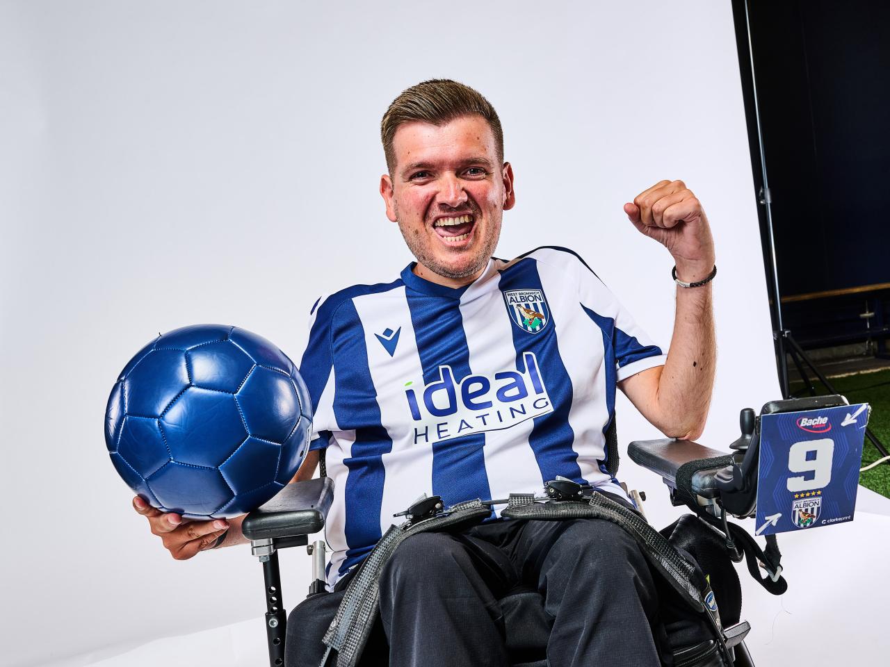 2025/26 Home Kit worn by WBA Powerchair Team Player Chris Gordon