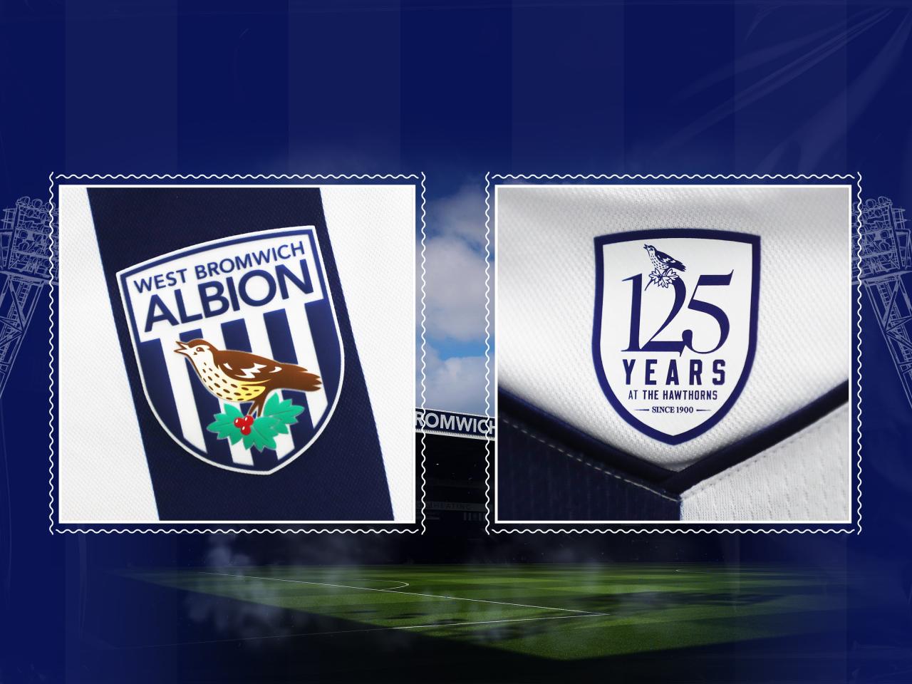 2025/26 Home Kit Close Up Images - Club Crest and 125 at The Hawthorns Logo on Back of Neck