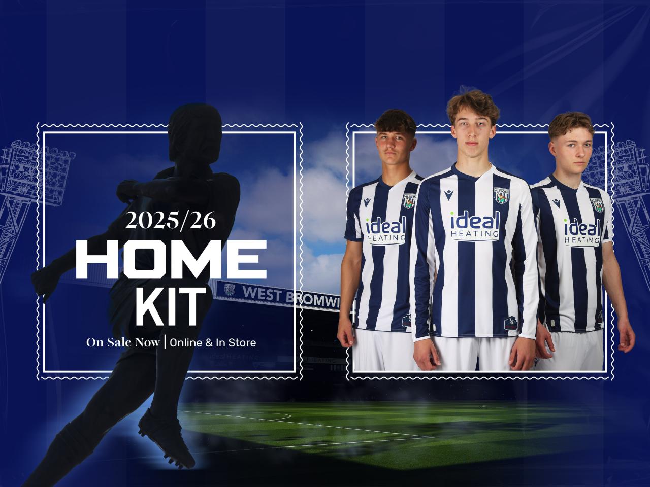 2025/26 Home Kit worn by Academy Players Cole Deeming, Harry Whitwell and Ollie Bostock
