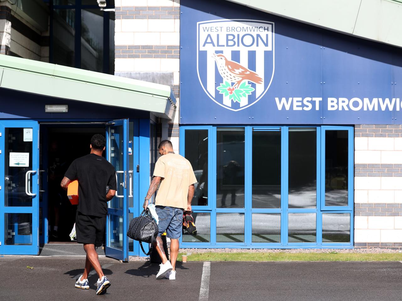 Karlan Grant and Darnell Furlong arriving at the training ground for the first day of pre-season