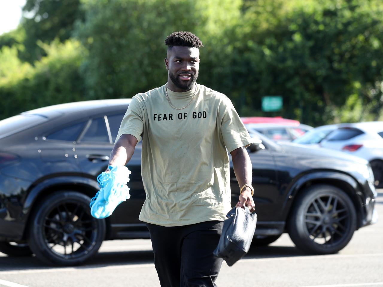 Daryl Dike arriving at the training ground for the first day of pre-season