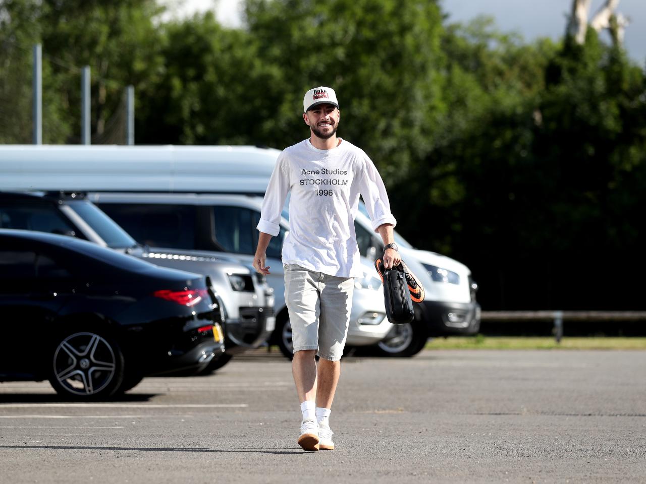 Mikey Johnston arriving at the training ground for the first day of pre-season