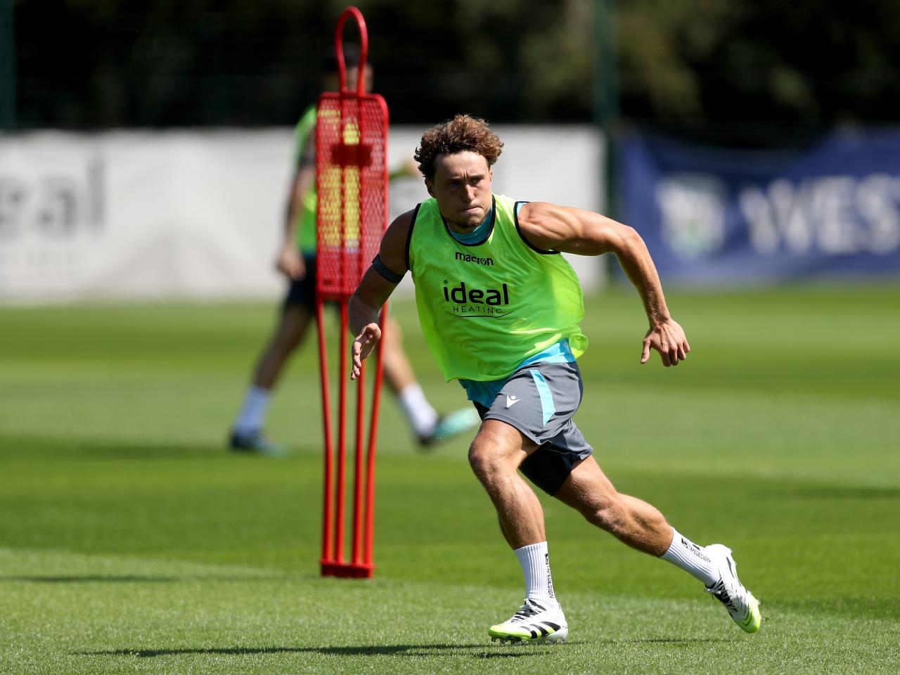 Callum Styles running forward during a training session