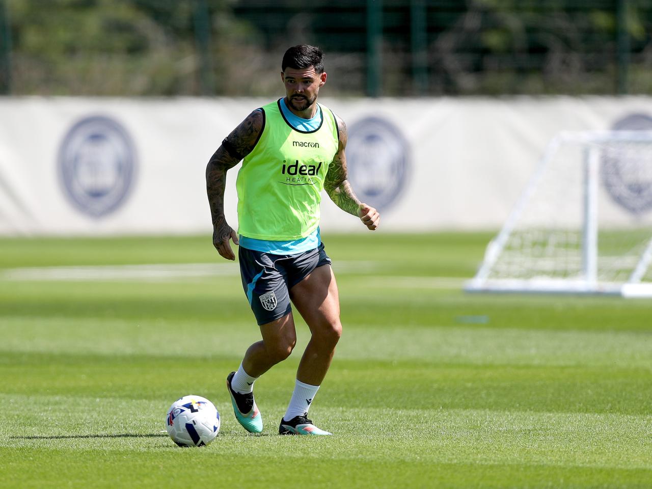 Alex Mowatt on the ball during a training session
