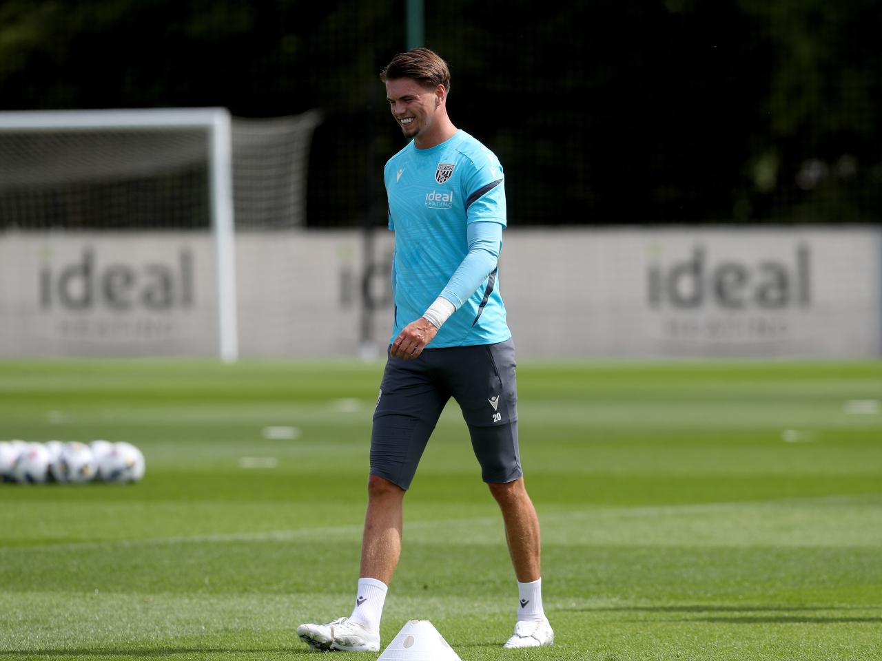 Josh Griffiths smiling during a training session