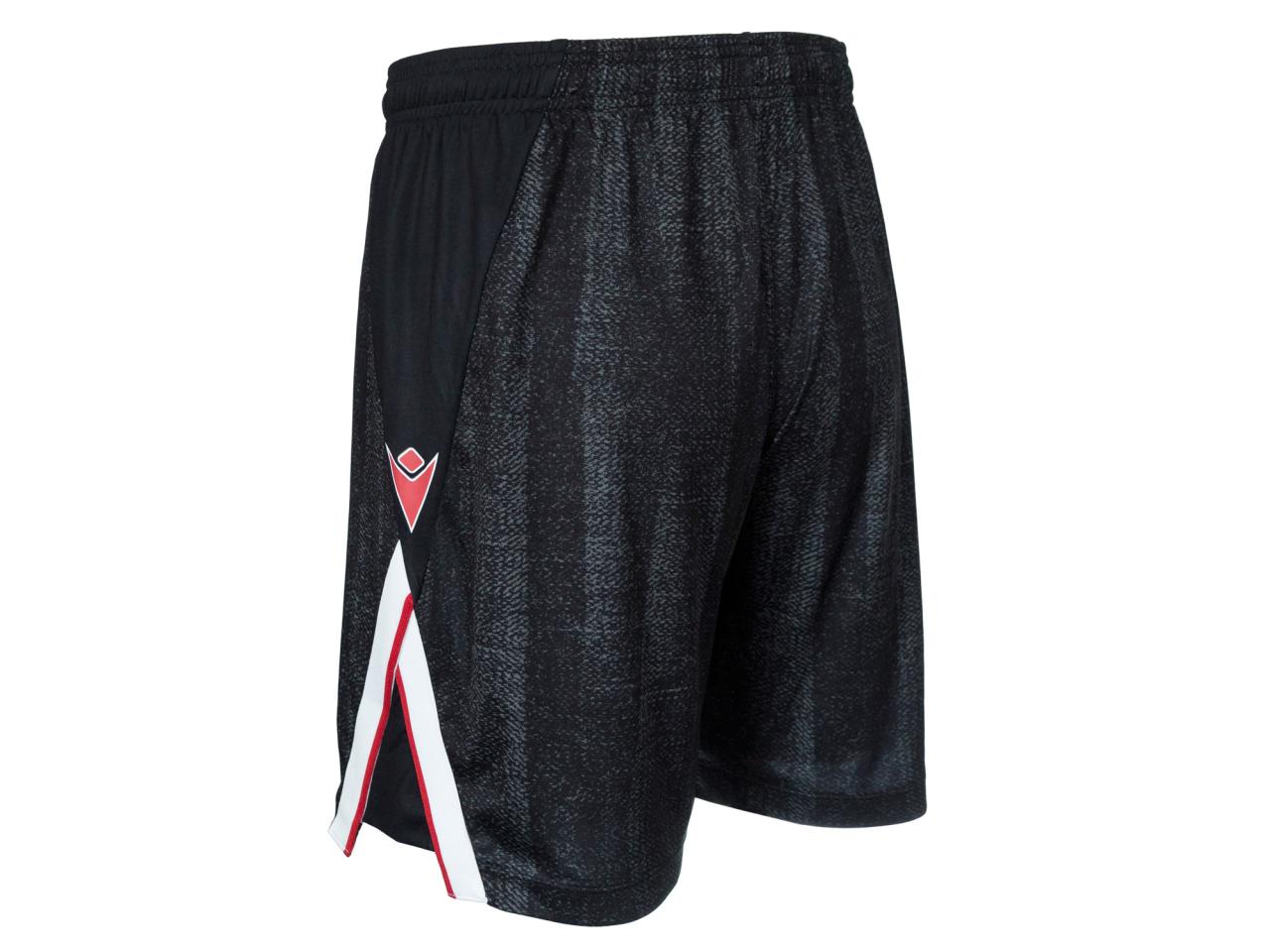 An image of the shorts for Albion's black and red third kit