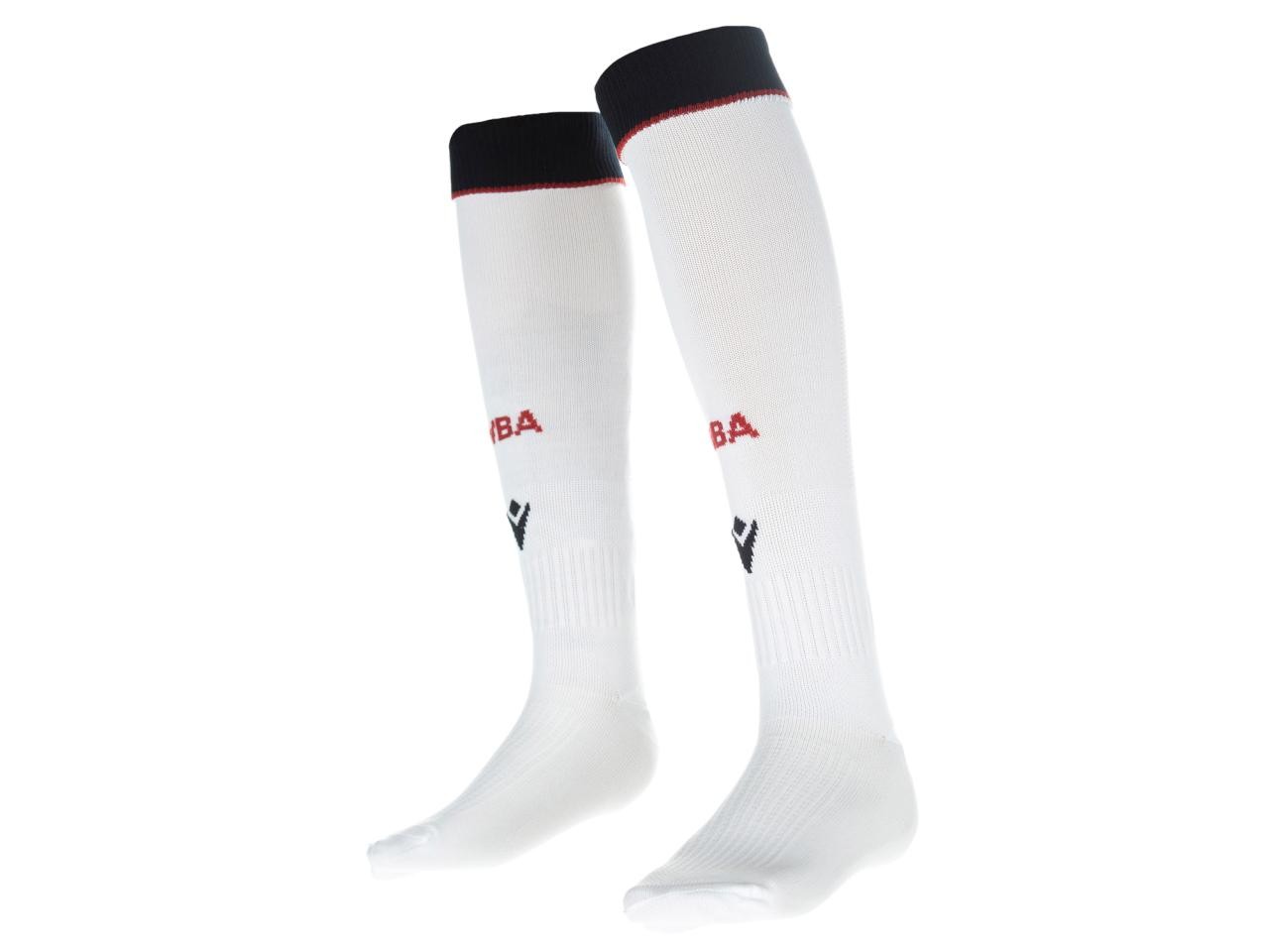 An image of the white socks that go with Albion's black and red third kit