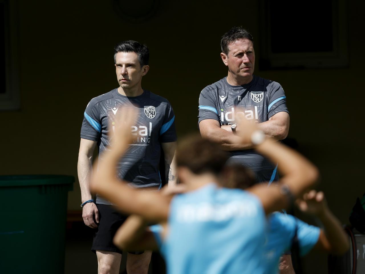 Sporting Director Andrew Nestor and Director of Medical Tony Strudwick watching training in Austria 