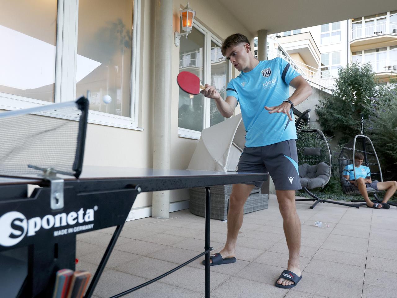 Tom Fellows playing table tennis