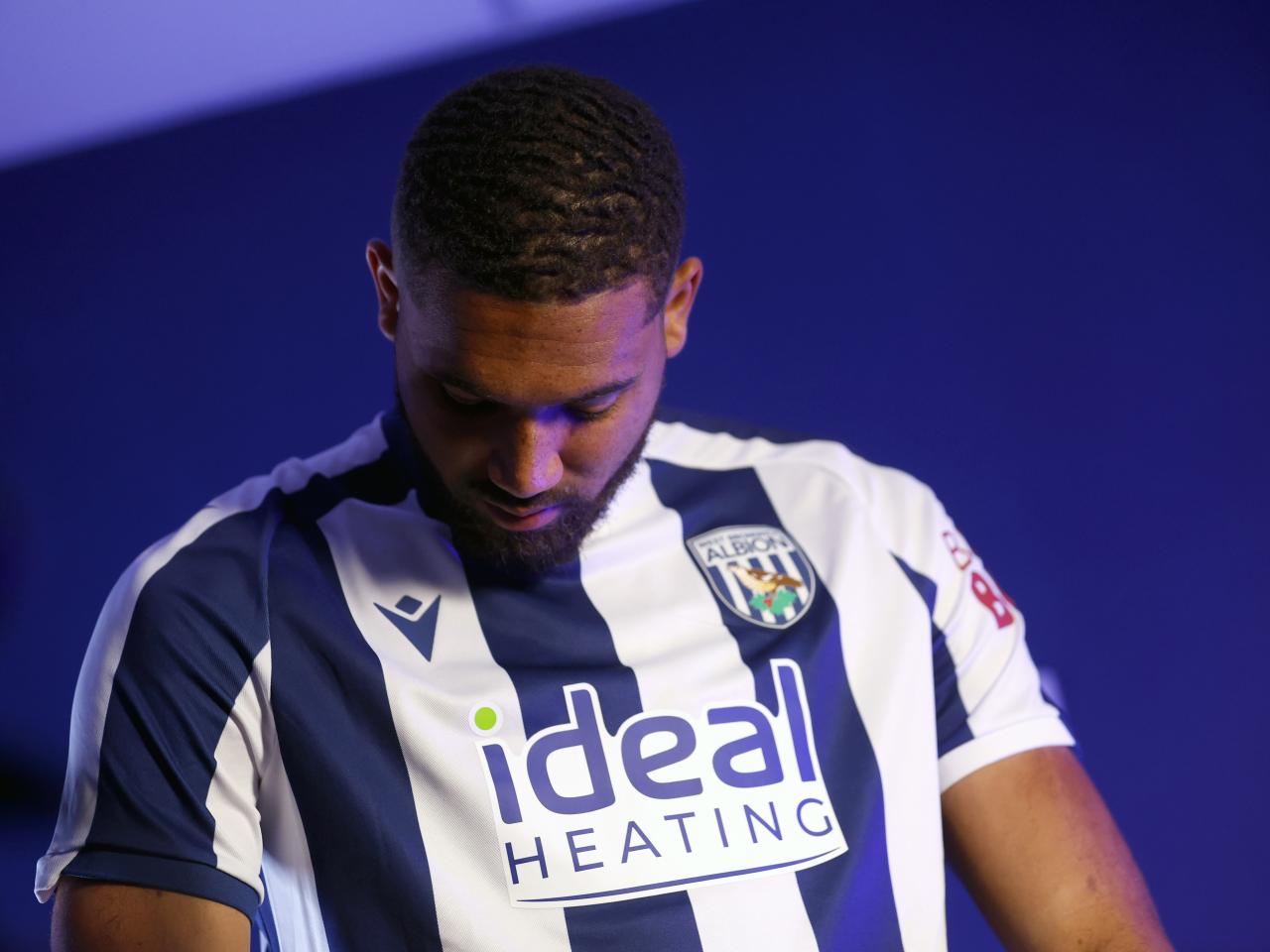 George Campbell sat in a home WBA shirt