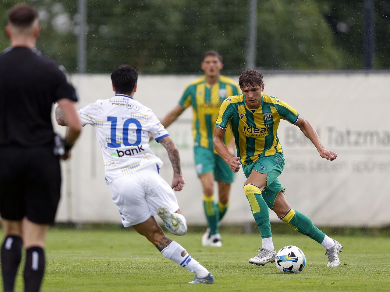 Cole Deeming in action against Dynamo Kyiv in pre-season in Austria 
