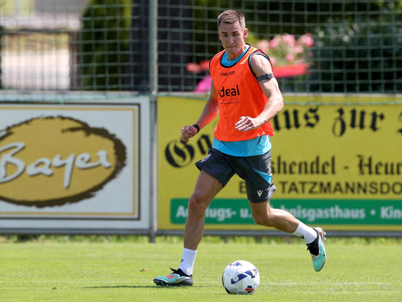 Jed Wallace on the ball during a training session