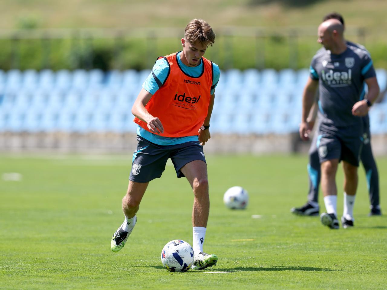 Isaac Price on the ball during a training session