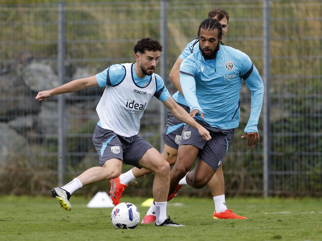 Mikey Johnston on the ball during training 