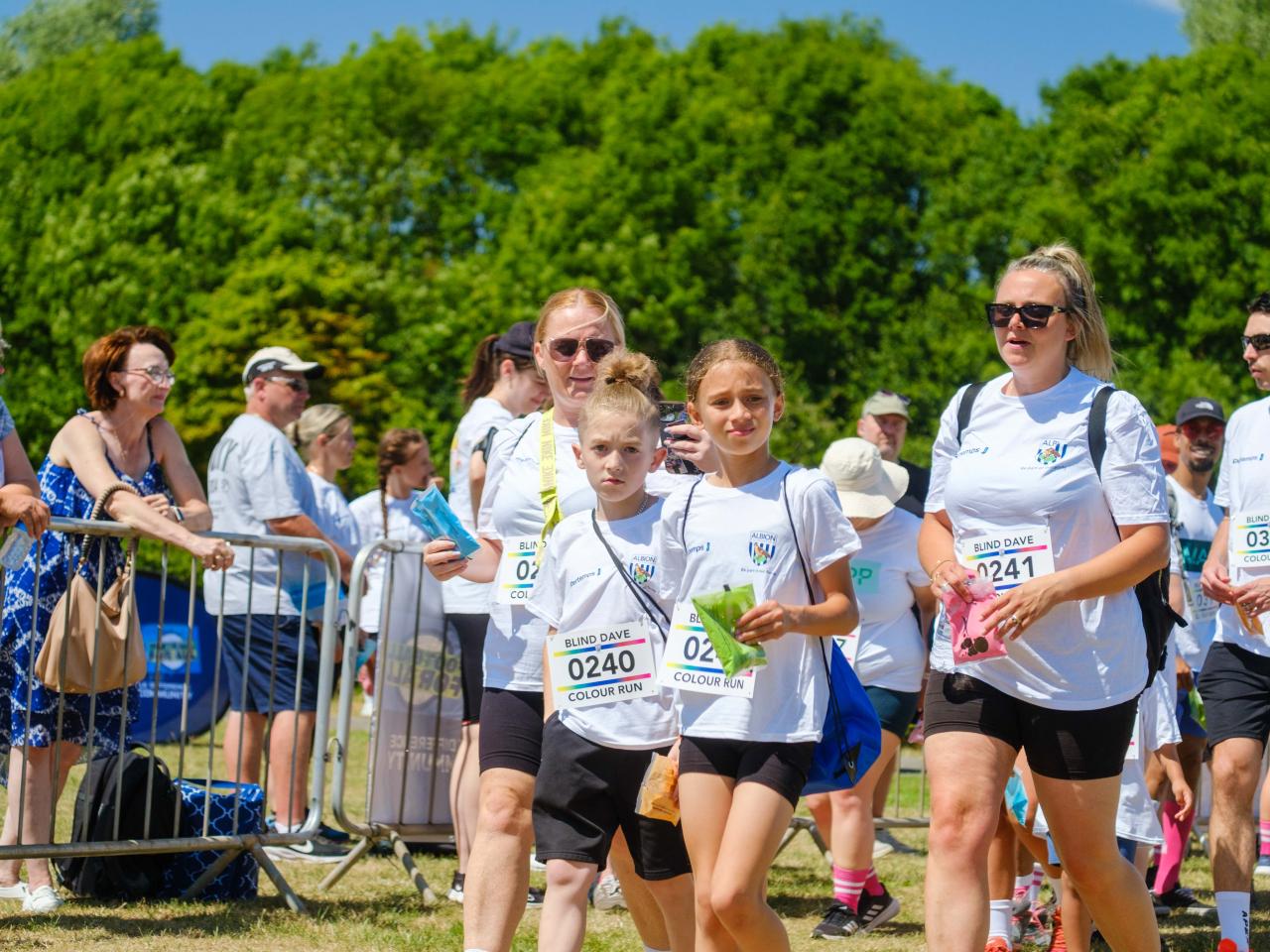 Participants walking in to the warm up area.