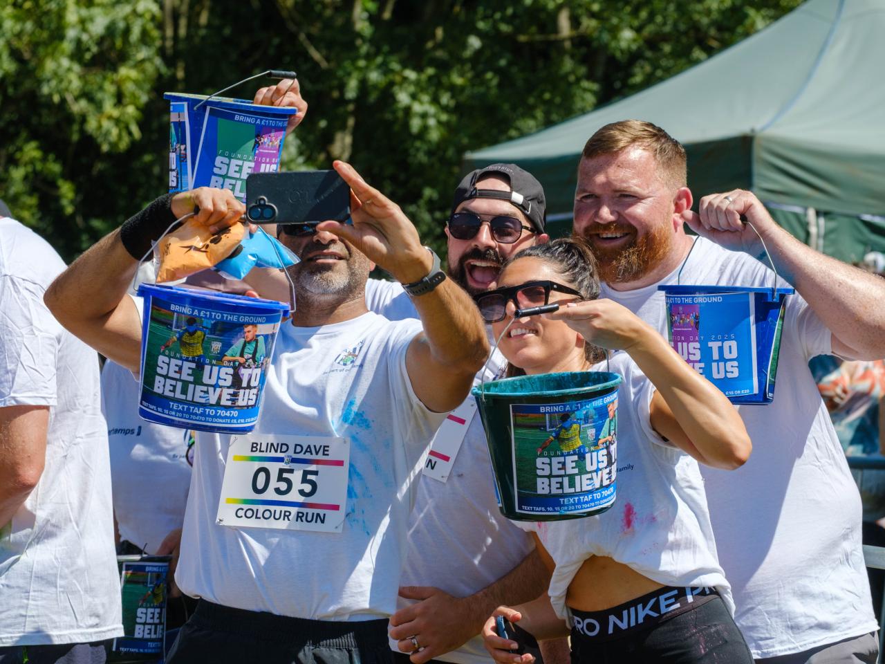 Paint throwers taking a selfie.