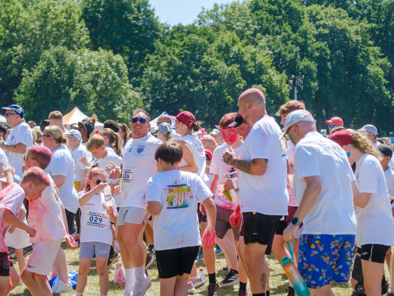 Participants doing warm-up exercises