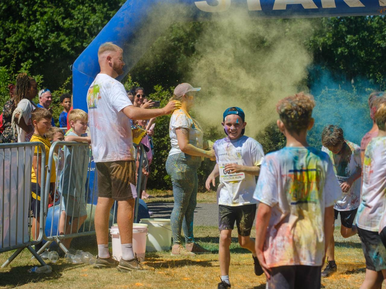 Young participants in the finish area.