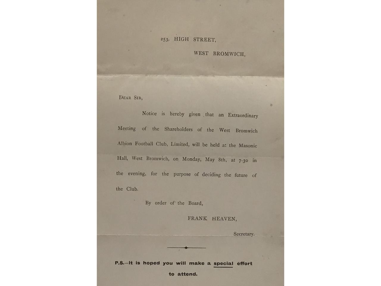 8th May 1899 Meeting